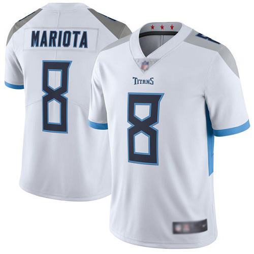 Tennessee Titans Limited White Men Marcus Mariota Road Jersey NFL Football #8 Vapor Untouchable->youth nfl jersey->Youth Jersey